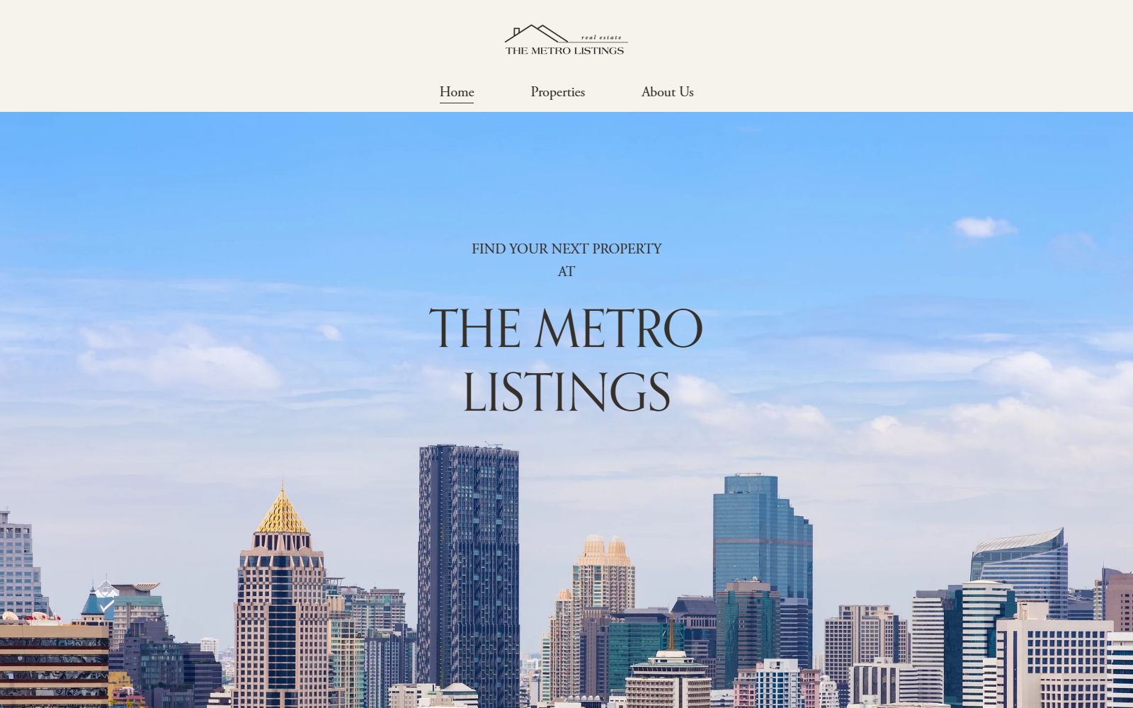 The Metro Listings real estate website homepage
